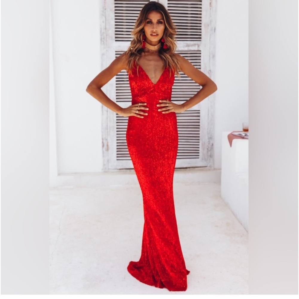 Hello Molly House Of Fun Maxi Dress in Red Size XS New with tag
